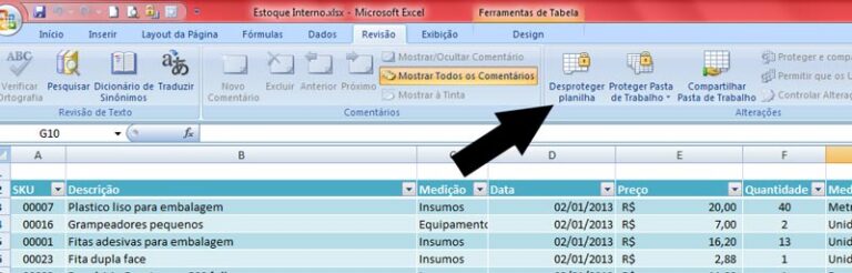 Desproteger planilha do excel