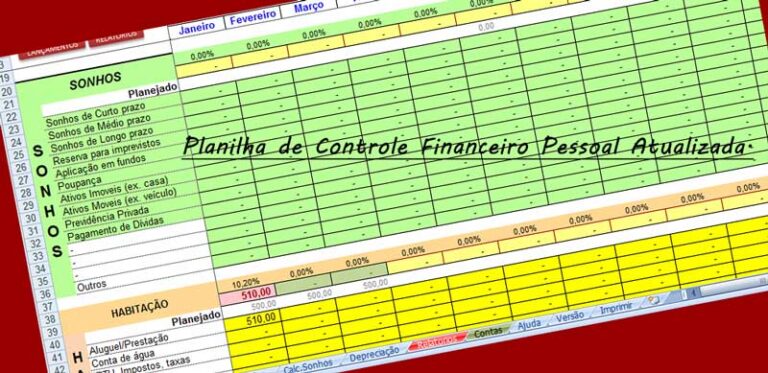 Planilha Controle Financeiro Pessoal Atualizada Versão 6.8