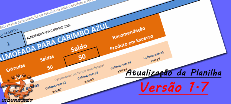 Atualização Planilha de estoques para pequenos negócios versão 1.7