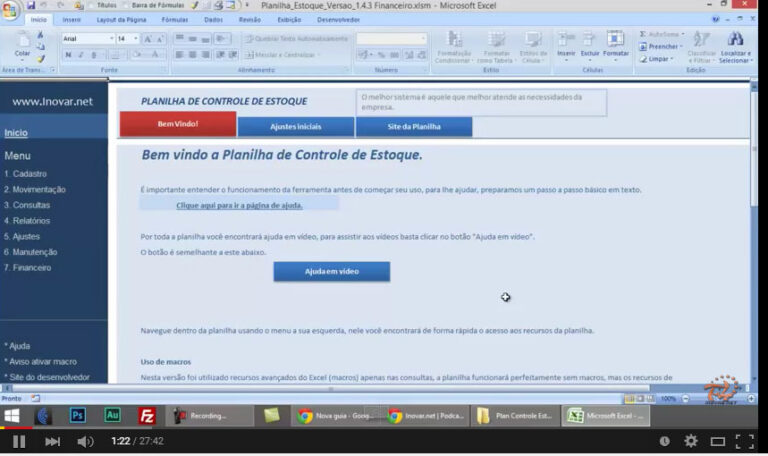Atualização da Planilha de controle de estoque para a versão 1.4.3