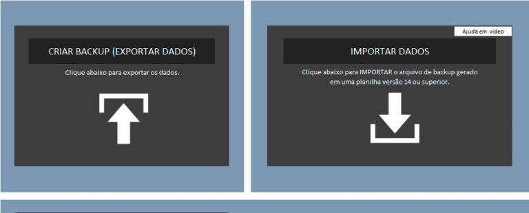 Criar e Restaurar Backup na nova Planilha Finanças Pessoais Completa versão 14