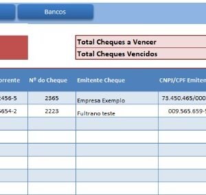 Planilha Controle de Cheques PRO